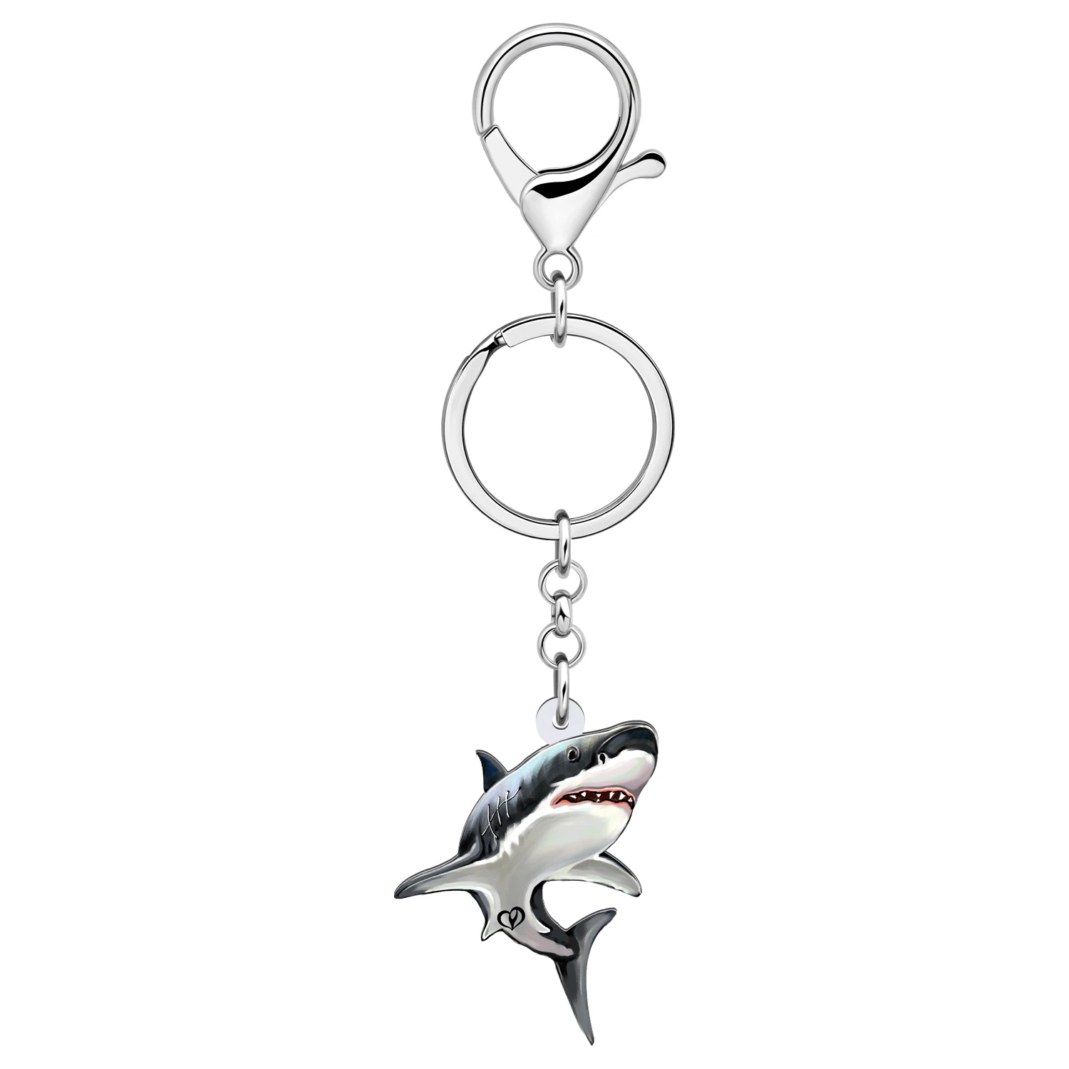 Bonsny Acrylic Ocean Sea Shark Key Chains Keychains Fierce Animals Key Ring Fashion Jewelry For Women Friends Gifts Car Charms