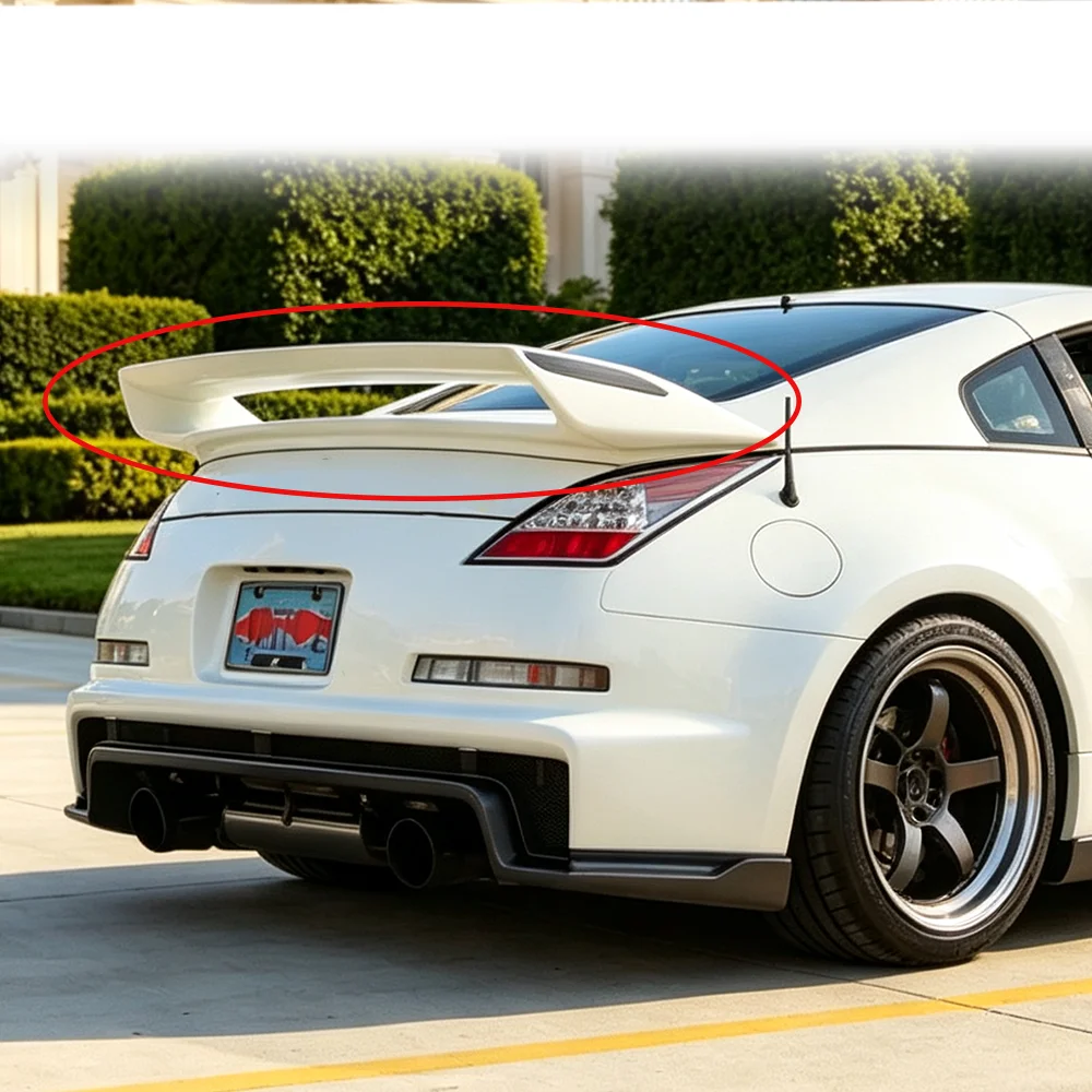 For High quality pure carbon fiber double-layer rear wing spoiler car decoration for Nissan 350Z Z33 model from 2002 to 2008
