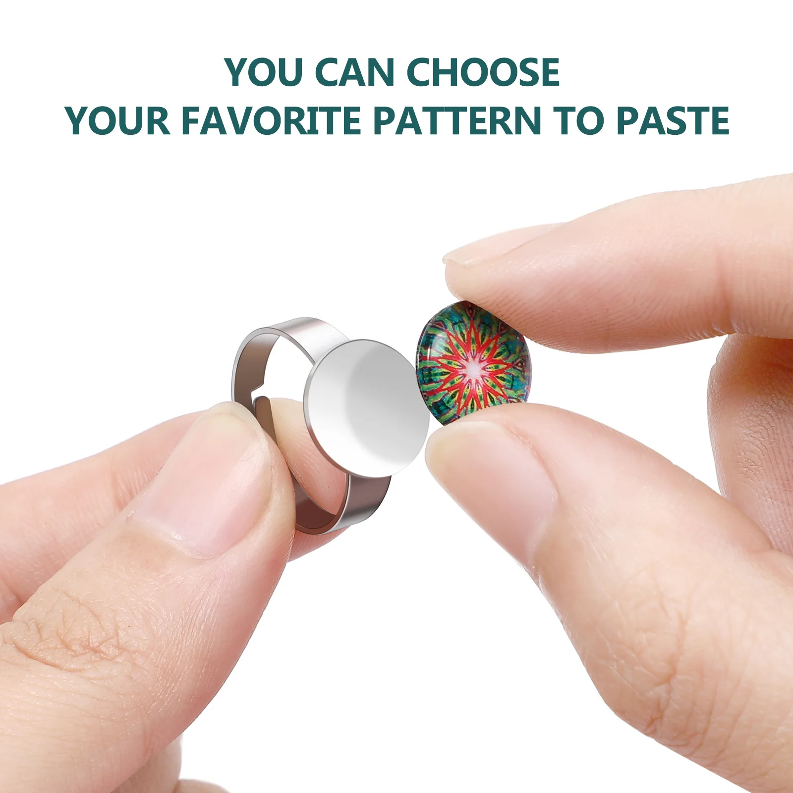 20 قطعة قابلة للتعديل من الفولاذ المقاوم للصدأ قاعدة حلقة البنصر إعدادات الفراغات لصنع المجوهرات الحرف الحجرية الراتنج #6