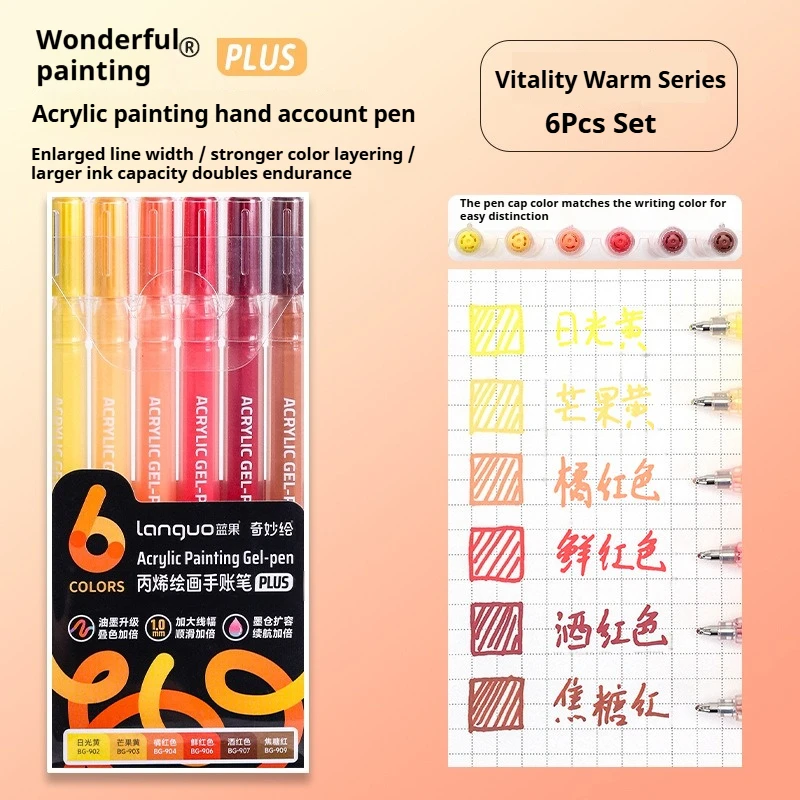 Languo 6/24/36/54/72/90 Kleuren Acryl Schilderen Handboek Pennen Multi-color gel Pen Student Neutrale Pen Schrijven Marker Briefpapier