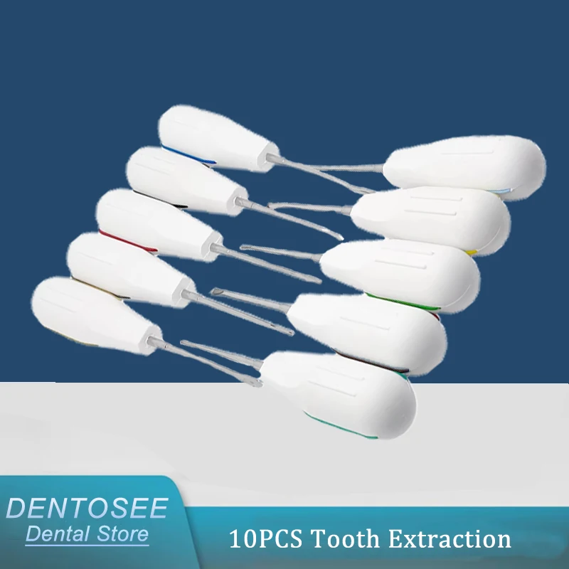 

10 шт., набор инструментов для удаления зубов, подъемник для корней из нержавеющей стали, изогнутый хирургический лифт, минимально инвазивный инструмент для стоматолога