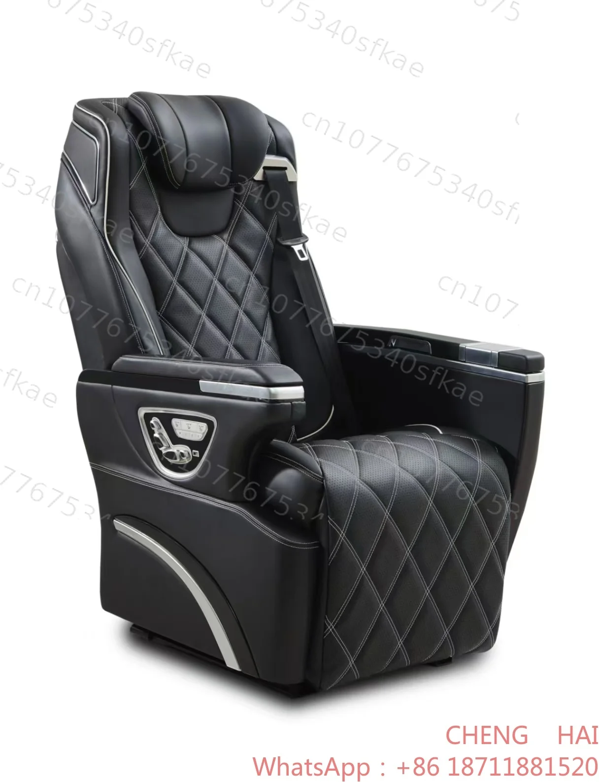 Customized CHENG HAI NappaLeatherMPVAviationCaptainSeatBlackWithFoldingTableElectricFunctionForMPVVanInteriorModificationUpgrade