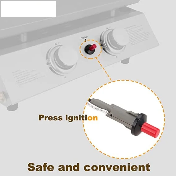 Encendedor piezoeléctrico con botón pulsador para parrilla de barbacoa, montaje con cable para Weber Grill Weber, horno de Gas