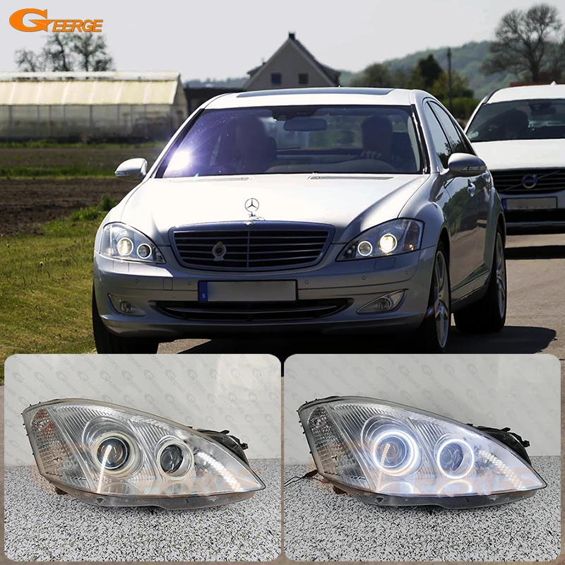 

For Mercedes Benz S Class W221 2007 2008 2009 2010 2011 2012 2013 Ultra Bright COB Led Angel Eyes Kit Halo Rings