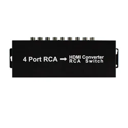 4port RCA to HDMI Converter RCA switch AV to HDMI 4AV In 1HDMI 2AV Out AV to HDMI for DVD PS2 N64 SNES TV Projector Monitor