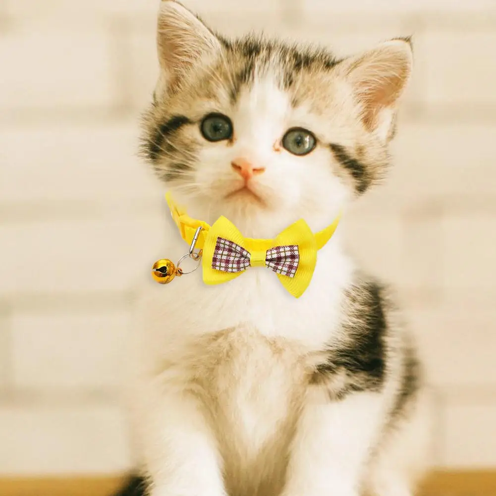 Cotton Cat Collar Puppy Bow Tie Kitten Safety Buckle Collar Adjustable Quick Release Pet Supplies Dog Collar Cat Accessories