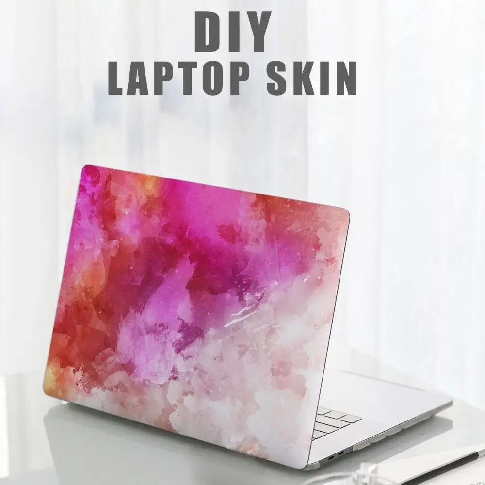 Marmorierte Textur, kratzfeste Notebook-Computer-Abdeckung, PVC, wasserdicht, DIY A+C-Seite, 15 Zoll Laptop-Aufkleber, Laptop-Zubehör