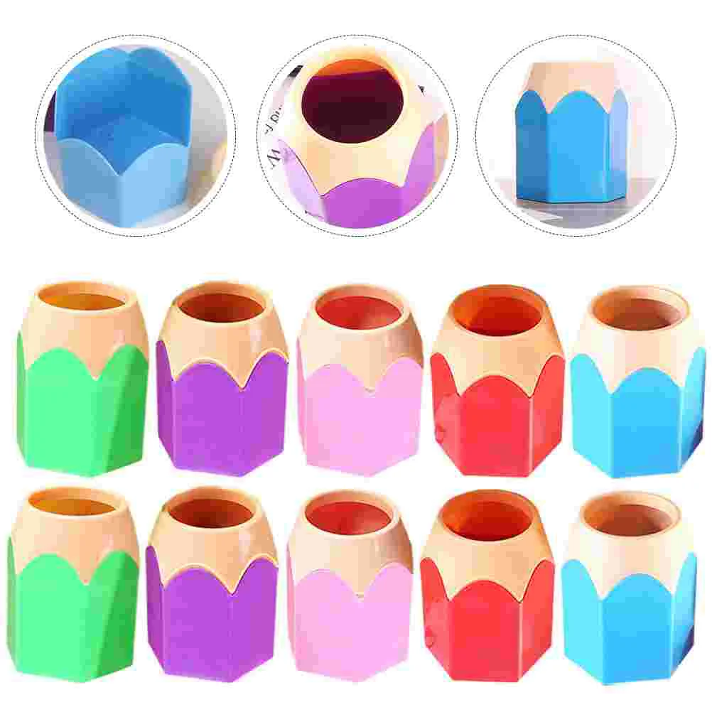 10 Pcs Pencil Holder Eyebrow Makeup Organizer Buckets for Classroom Stand Office Abs Desk Cups Cute