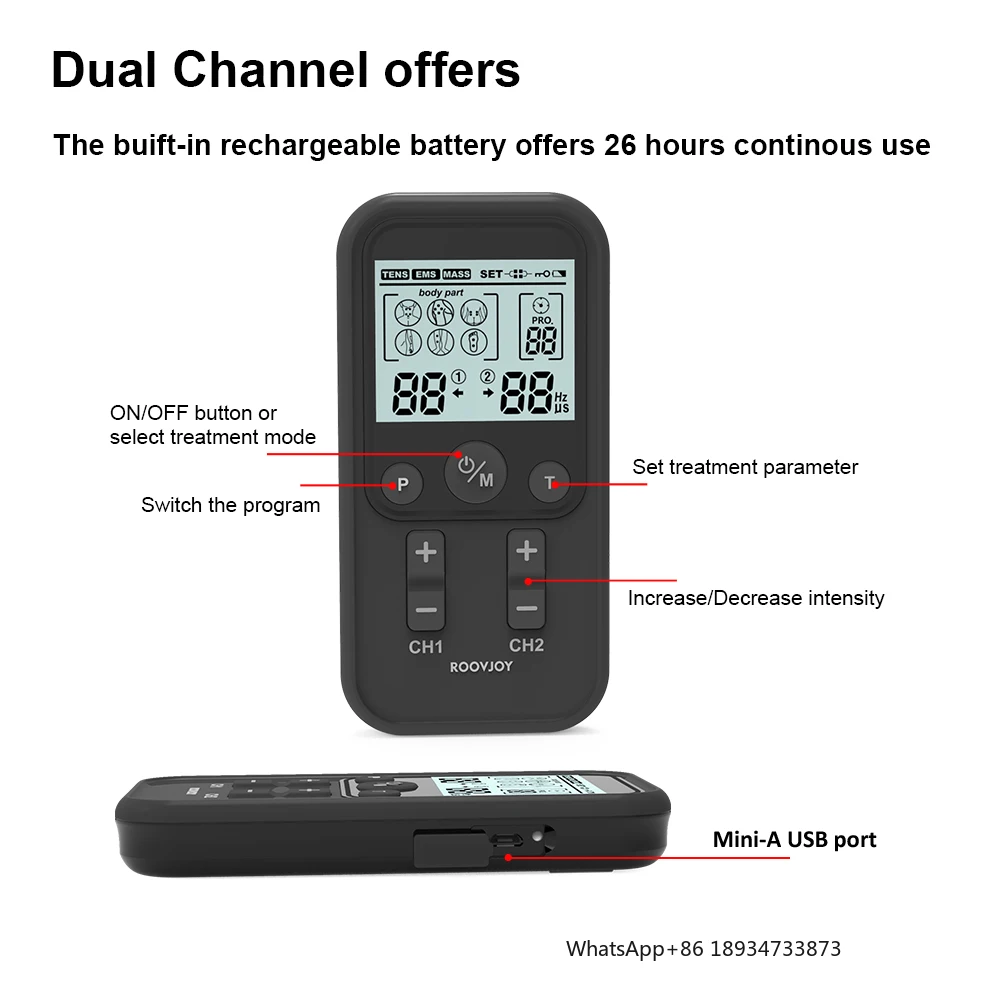 ROOVJOY Physiotherapy Equipment Rehabilitation Physical Therapy for Pain Relief used with TENS Machine