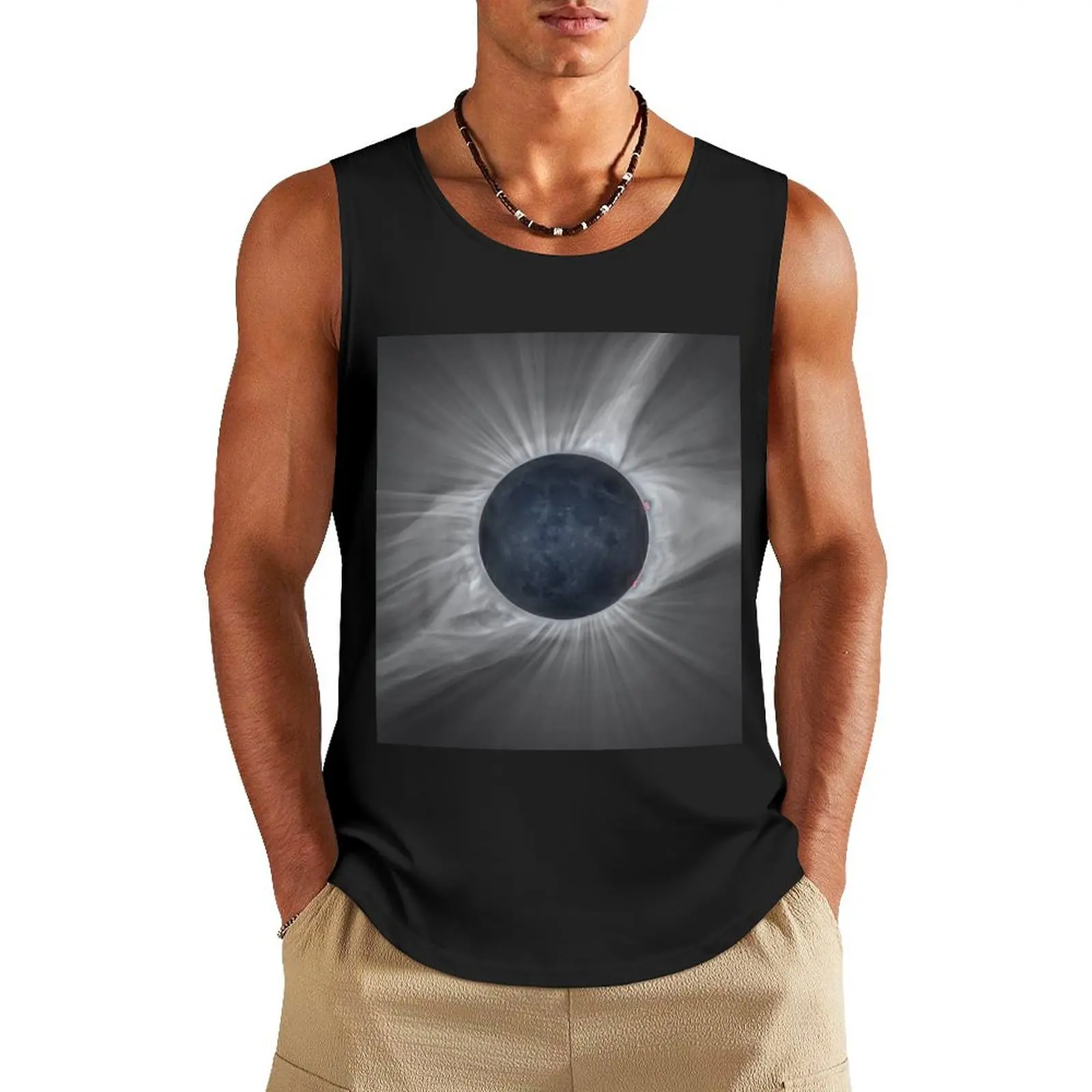 

TOTAL SOLAR ECLIPSE Tank Top Vests gym clothes man fitness basketball clothing