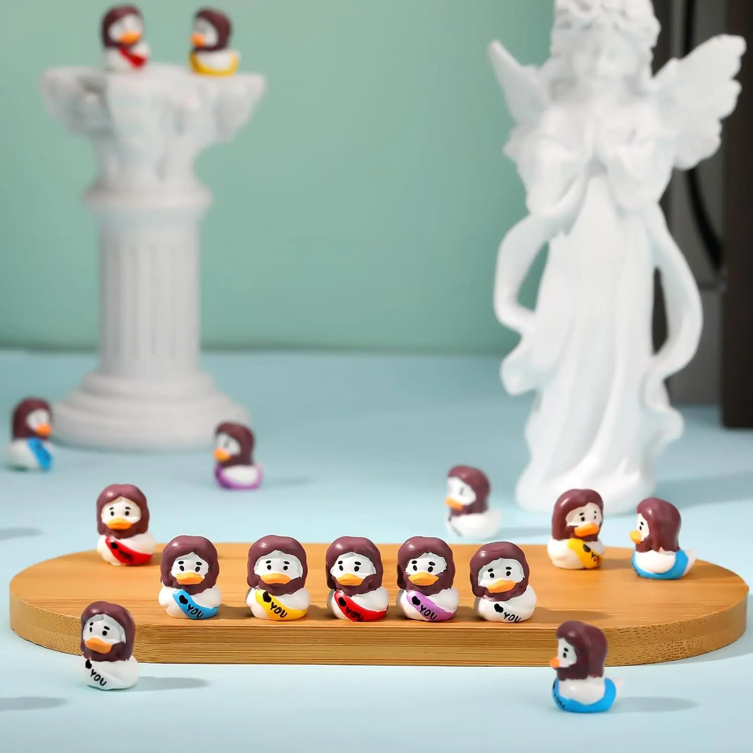 10 قطعة المشهد الصغير الإبداعية يسوع بطة صغيرة ليتل بطة صفراء دمية DIY بها بنفسك اكسسوارات الديكور الحلي الصغيرة