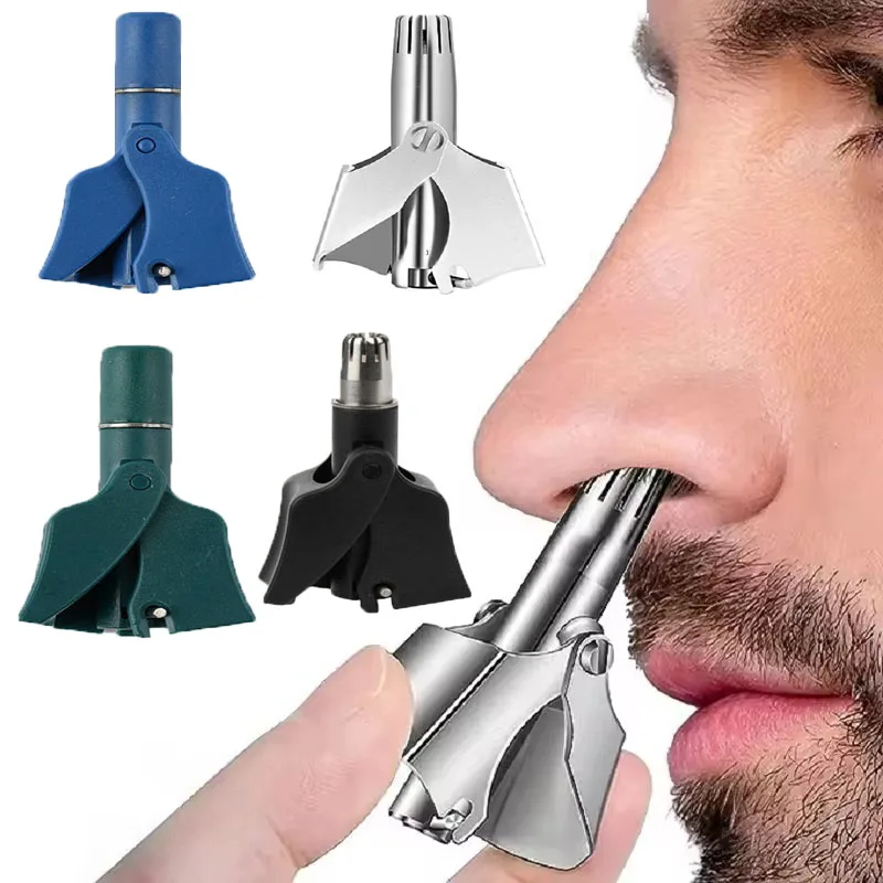 

Nose Hair Trimmer Cleaner For Men Women Stainless Steel Manual Mechanical Shaving Razor Washable Hair Removal Tools With Brush