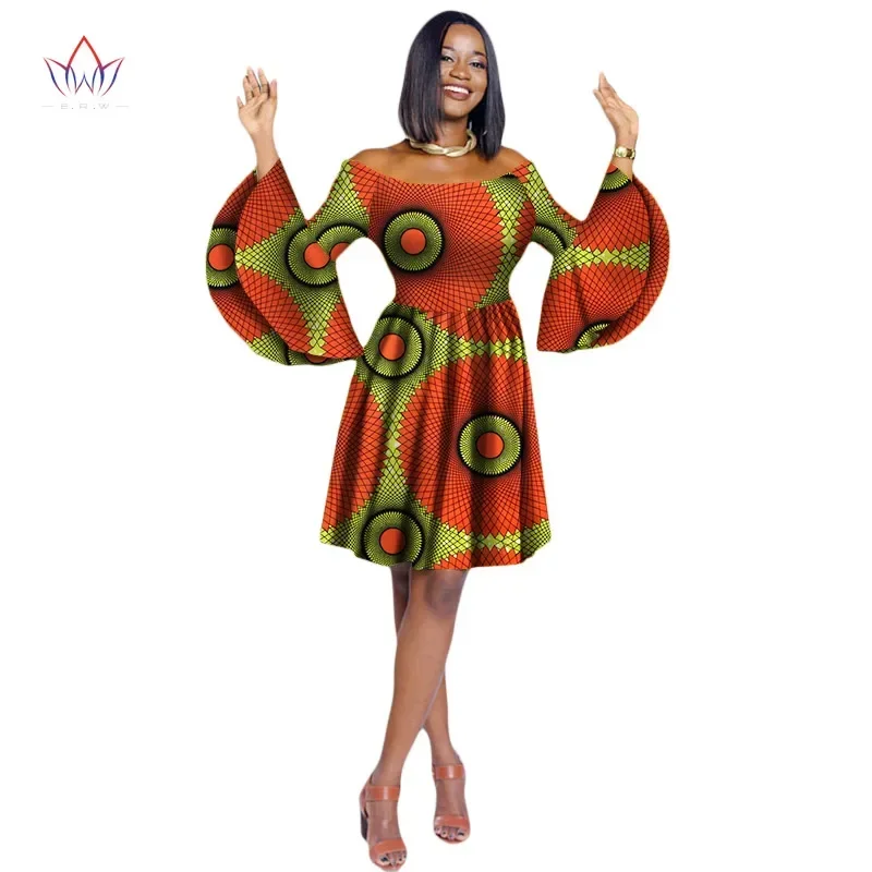 

Bintarealwax Dashiki Dress Plus Size African Clothing Bazin Riche African Dress Women Ball Gown Princess Party Dress WY2028