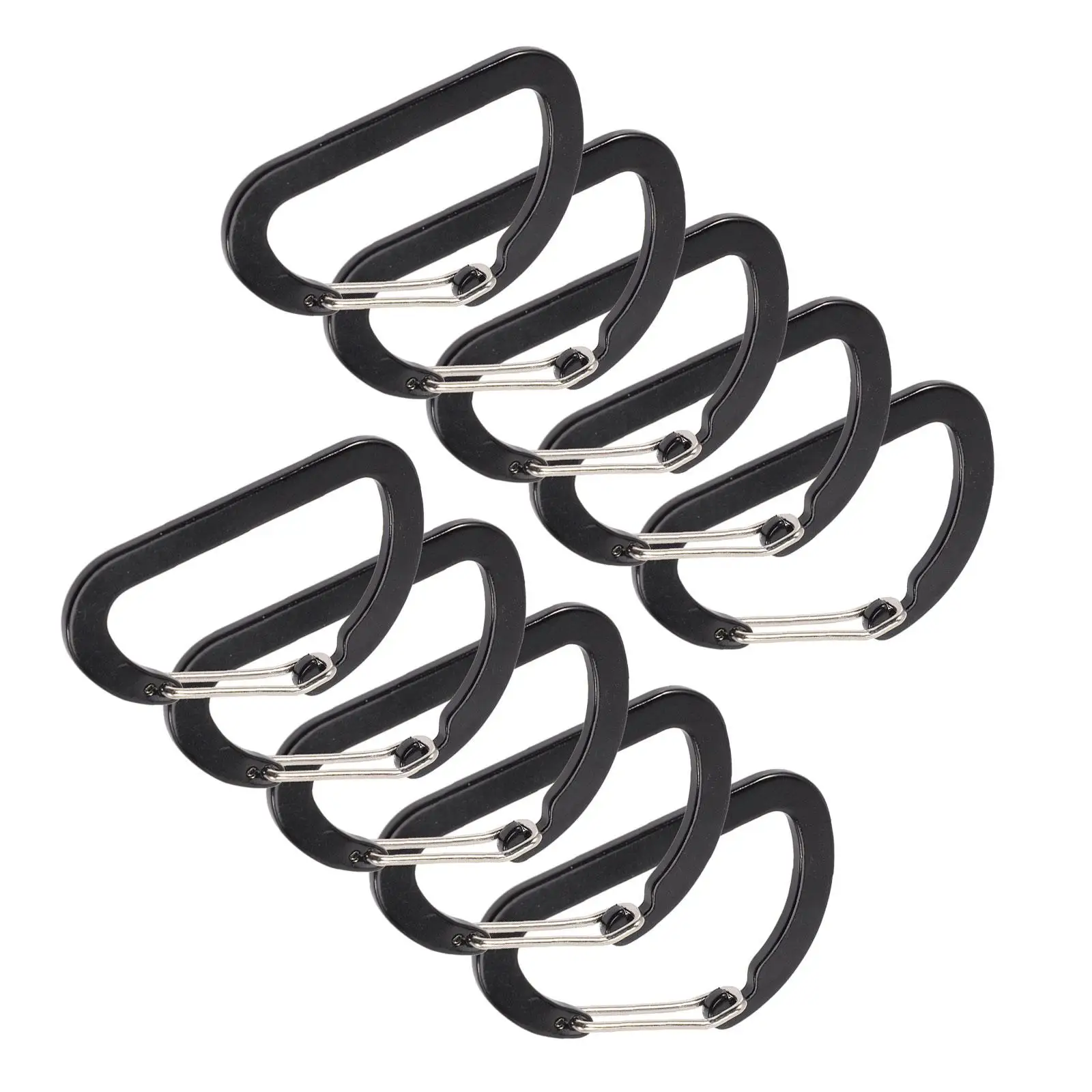

10 Pcs Carabiner Clips Aluminum Alloy Durable Fixed Snap Hooks Outdoor Climbing Camping Hiking Fishing Travel Accessories