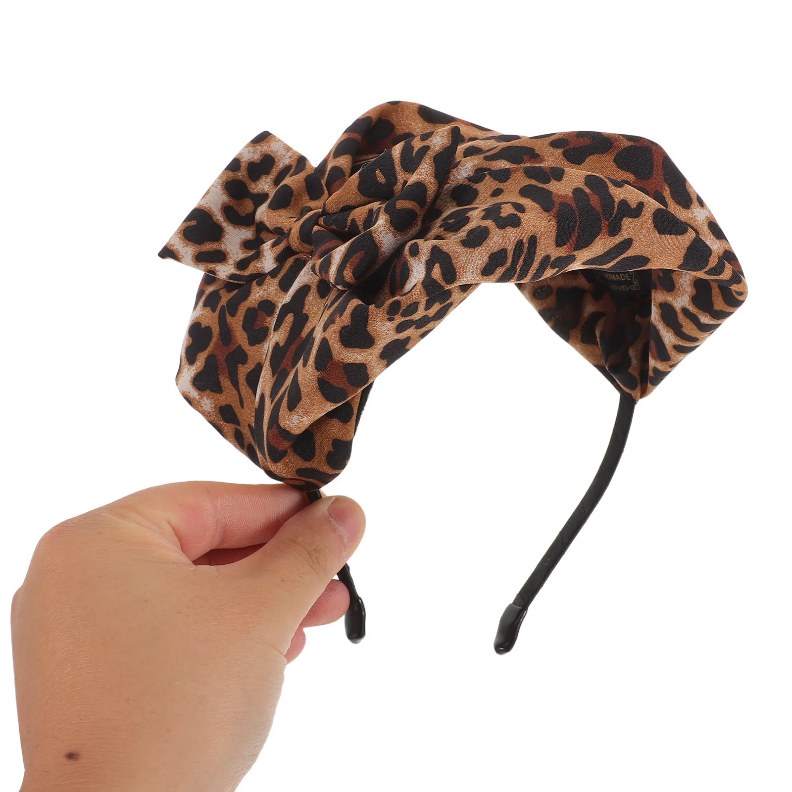 

Leopard Print Wide Headband Knotted Hairband for Women Breathable Comfort Retro Cheetah Headband Makeup Party Date Sport Hair