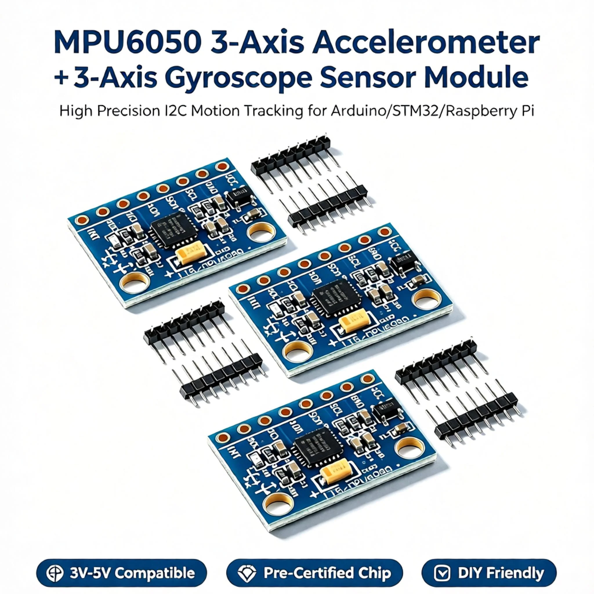 GY521 GY-521 MPU6050 IIC I2C Interface 3 Axis Analog Gyroscope Sensor Accelerometer Compatible Module for Arduino