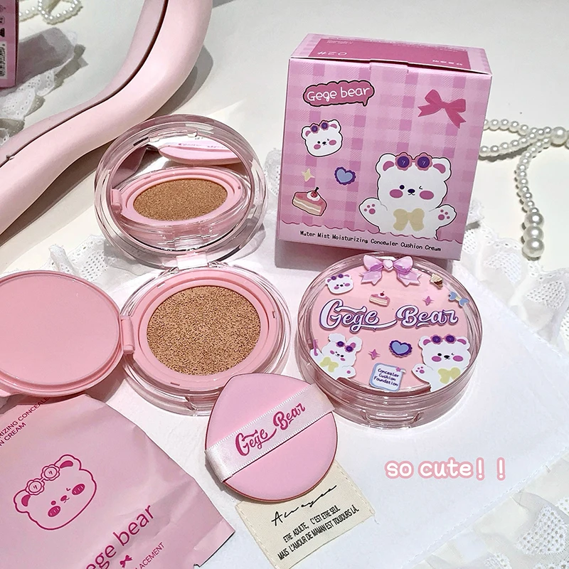 Gege Bear Concealer Kussen Met Navulling - Watermist Hydraterende Dewy Nude Jeugdige Glow $ Onder 10 |   Student-vriendelijk Chinees maken