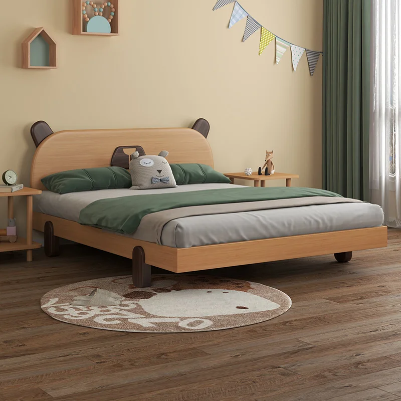 سرير أطفال فاخر مزخرف عادي رخيص بسيط فردي مخصص سرير أطفال تصميم خشبي حديث مضاء صب أثاث منزلي للرضع