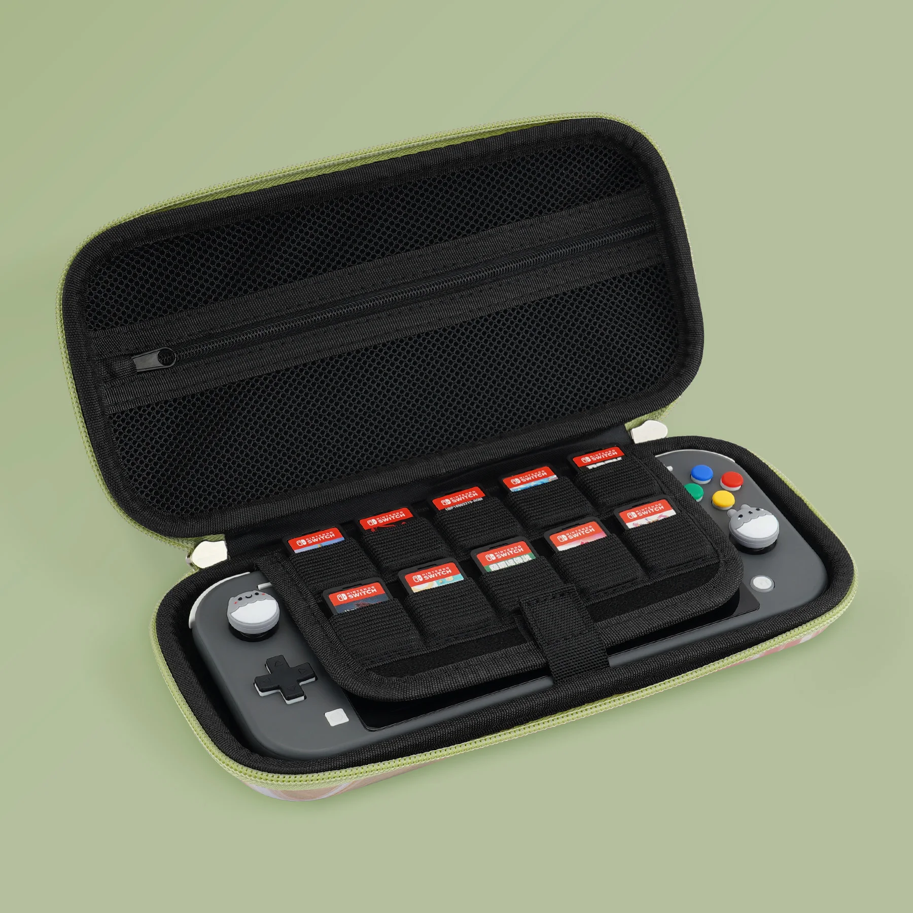 Estojo de transporte PlayVital para Nintendo Switch Lite, estojo de armazenamento para meninas, tampas de aderência para Switch Lite - série Swirl