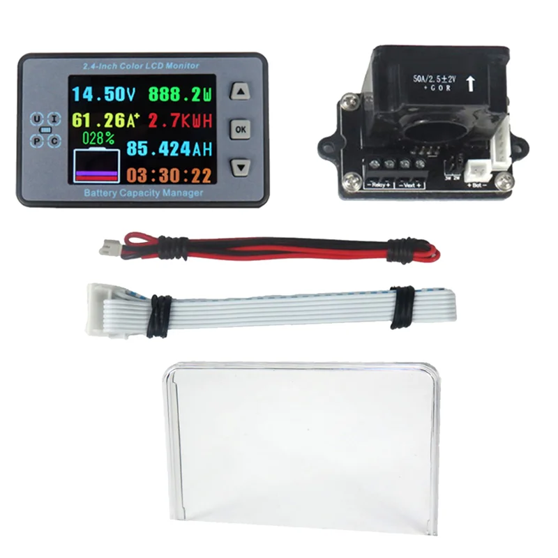 

VAH9810F 2,4-дюймовый измеритель напряжения + коллектор напряжения + корпус кулонометра, комплект монитора мощности 100A для электрического мотоцикла/фургона