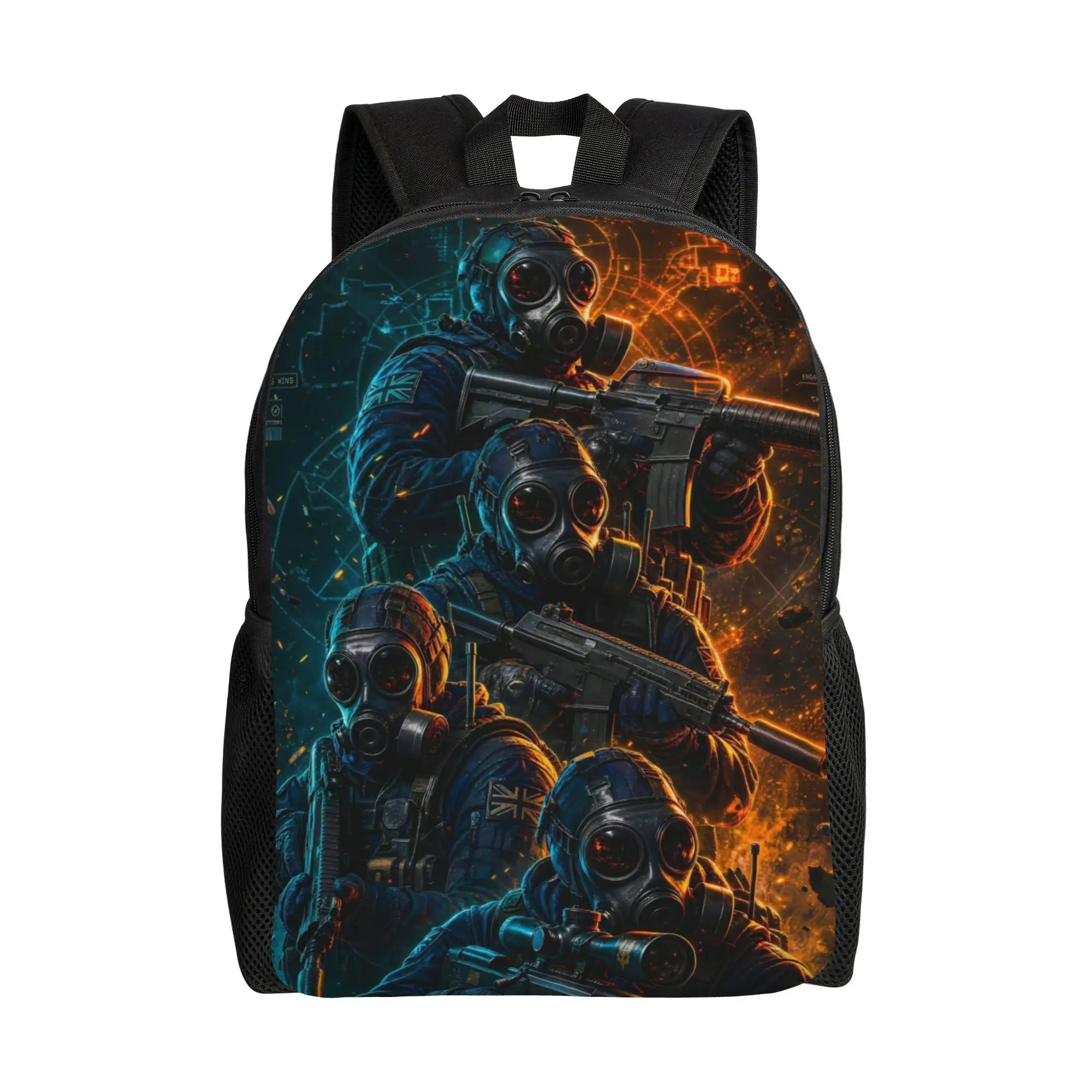 Back to school season CSGO Team Squad Fire Battle Graphic Bookbag  Students Classic Backpack