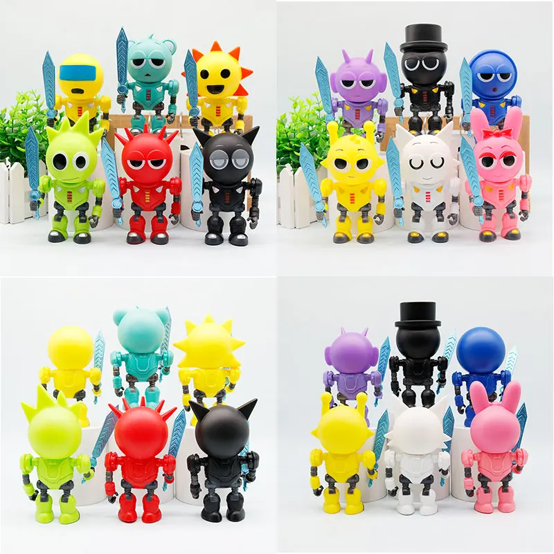 

6pcs/Set Sprunki Anime Figure Toys Desktop Ornaments Cute PVC Action Figure Model Dolls Kids Birthday Party Decoration Supplies