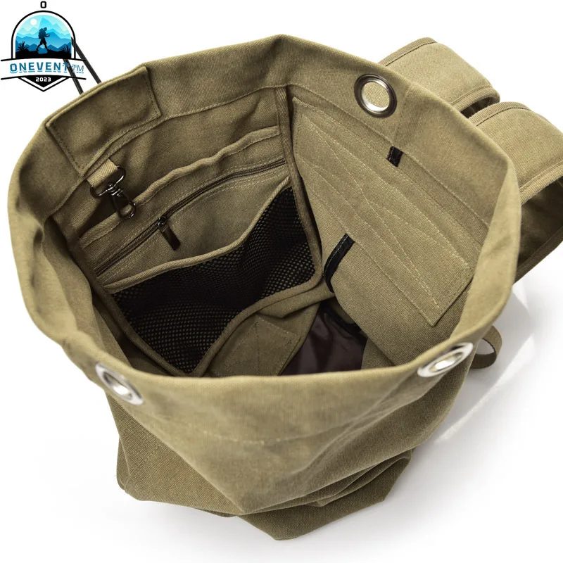 

Fashion Large Capacity Rucksack Man Lightweight Travel Bag Backpack Male Outdoor Luggage Canvas Bucket Shoulder Bags for Men