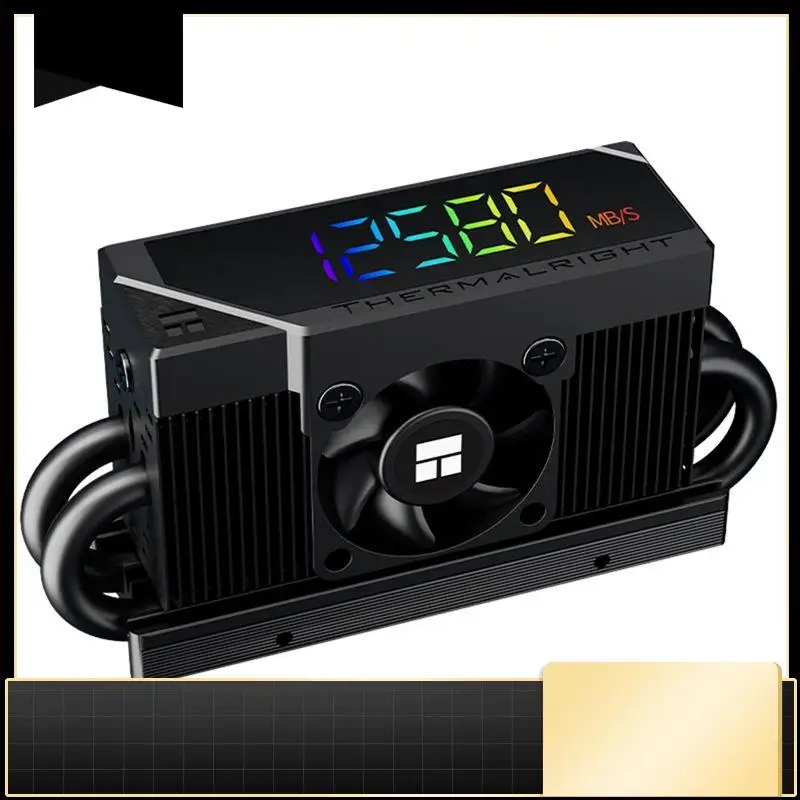 N33R-Thermalright Digital Display Heat Sink HR-10 2280 PRO M. 2 SSD Solid State Drive, 4X5mm Heat Pipes/3Cm Fan/Support For PCI-