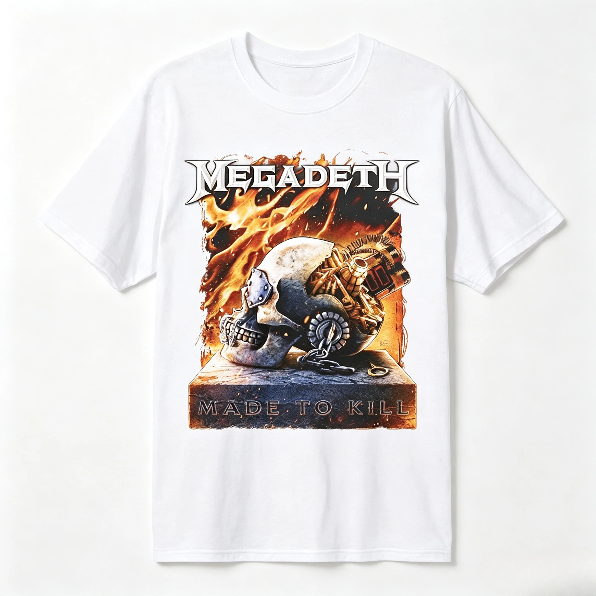 Megadeth Thrash Metal Skull Graphic T‑Shirt Unisex Short‑Sleeve Casual Top Retro Band Print For Metal Music Fans