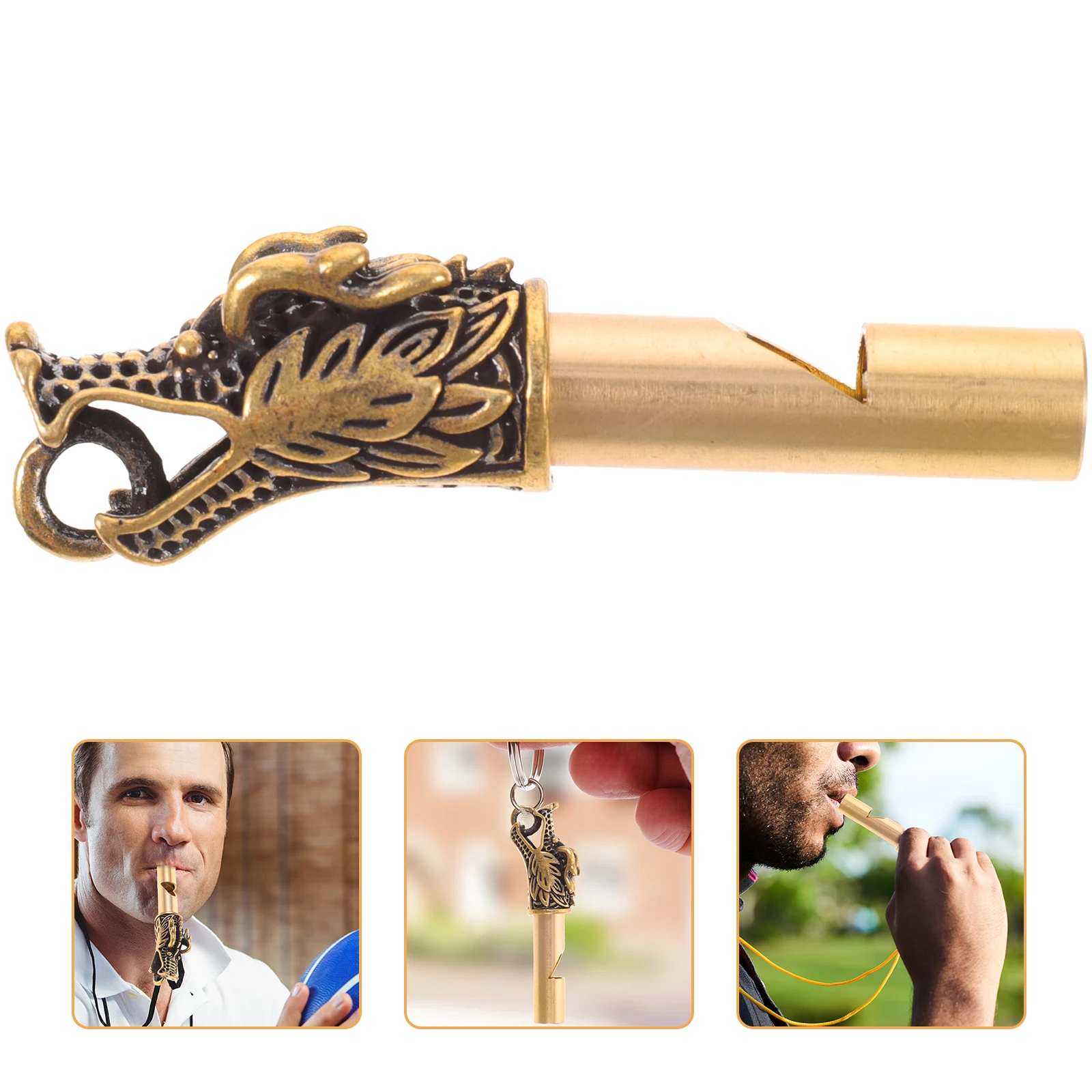 

Whistle Faucet Keychain Camp Metal Football Teacher Camping Golden Outdoor Multifunctional Child