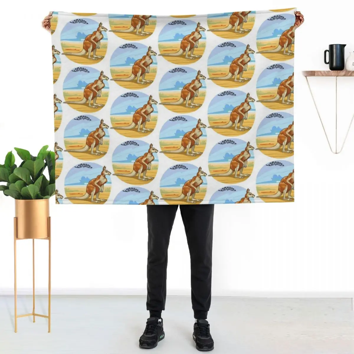 

Kangaroo Throw Blanket Elegant Warm Throw Blanket for Hotel Home