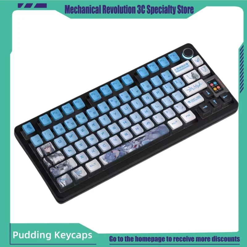 

Pudding Keycaps 122 Keys Pbt Thermal Sublimation Four Sided Transparent Lingboli Themed Anime Game Mechanical Keyboard Keycaps