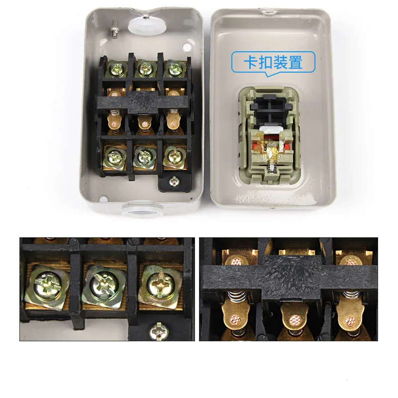 Push Button Power Switch Three Phases Power Control Start Switch AC 380V 15A 3P 2.2KW TNHA2-BS211B BS216B BS230B