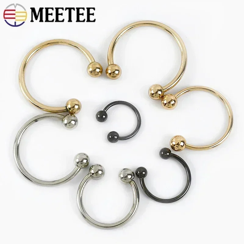 5/10Pcs Meetee 15-60mm Metal U-shaped Rings Buckle Double Screw Buckles Clothes Swimwear Collar Strap Decor Clasp Hook Accessory