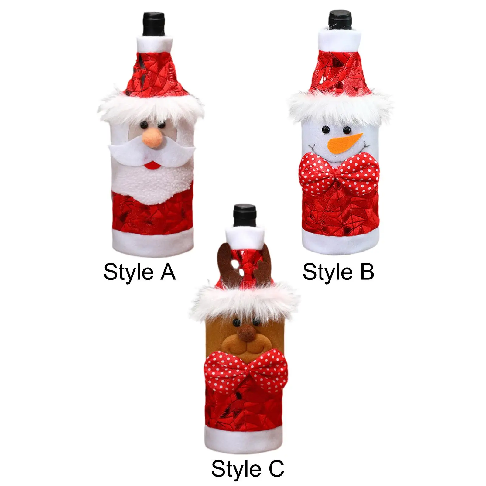 Christmas Wine Bottle Bag Jacket Christmas Ornament Washable Multipurpose Breathable Cute Reusable 13x26cm Accessory