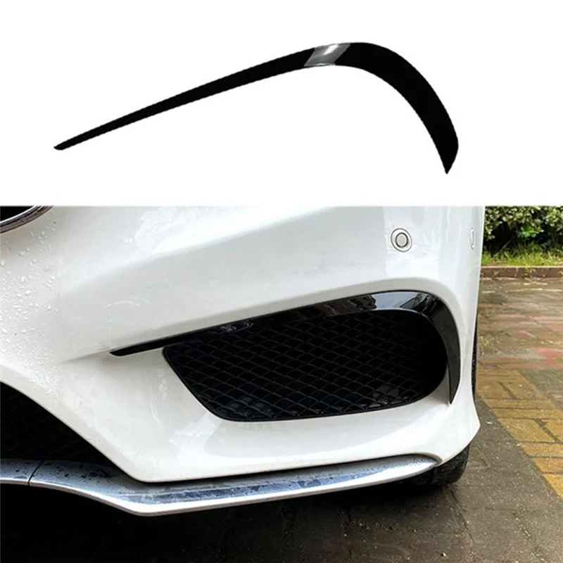 

Front Bumper Splitter Spoiler Fog Light Eyebrows Trim for Mercedes Benz E Class W212 Facelift 2013-2015 Piano Black jasmine