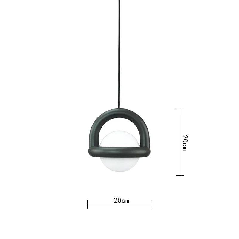 Nieuwe stijl LED-hanglampen acryl bal zwart wit groen rood geel metaal G4 lamp voor eetkamer keuken slaapkamer kantoor