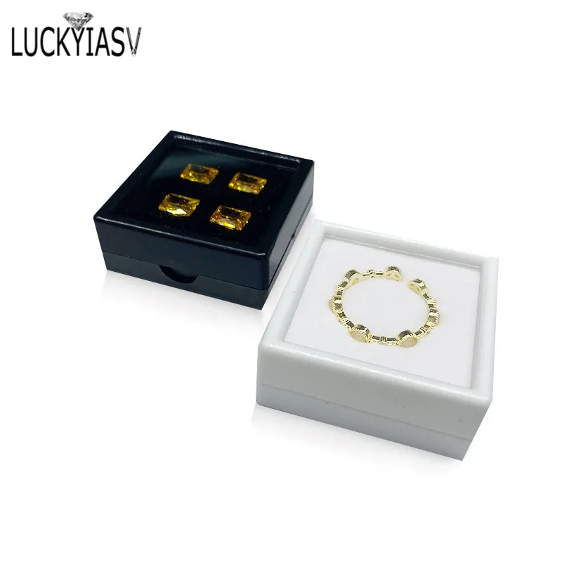 10Pcs Gemstone Diamond Display Storage Box Square Soft Sponge Gems Beads Pendante Earring Organizer Package Gift Box Showcase