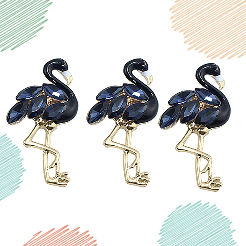 เครื่องประดับรูปหงส์ดำประดับเพชรเทียม 3 ชิ้น อุปกรณ์ตกแต่งโทรศัพท์ อุปกรณ์เสริมความงาม DIY อุปกรณ์ทำเครื่องประดับทำมือจากโลหะผสม รูปหงส์ดำ