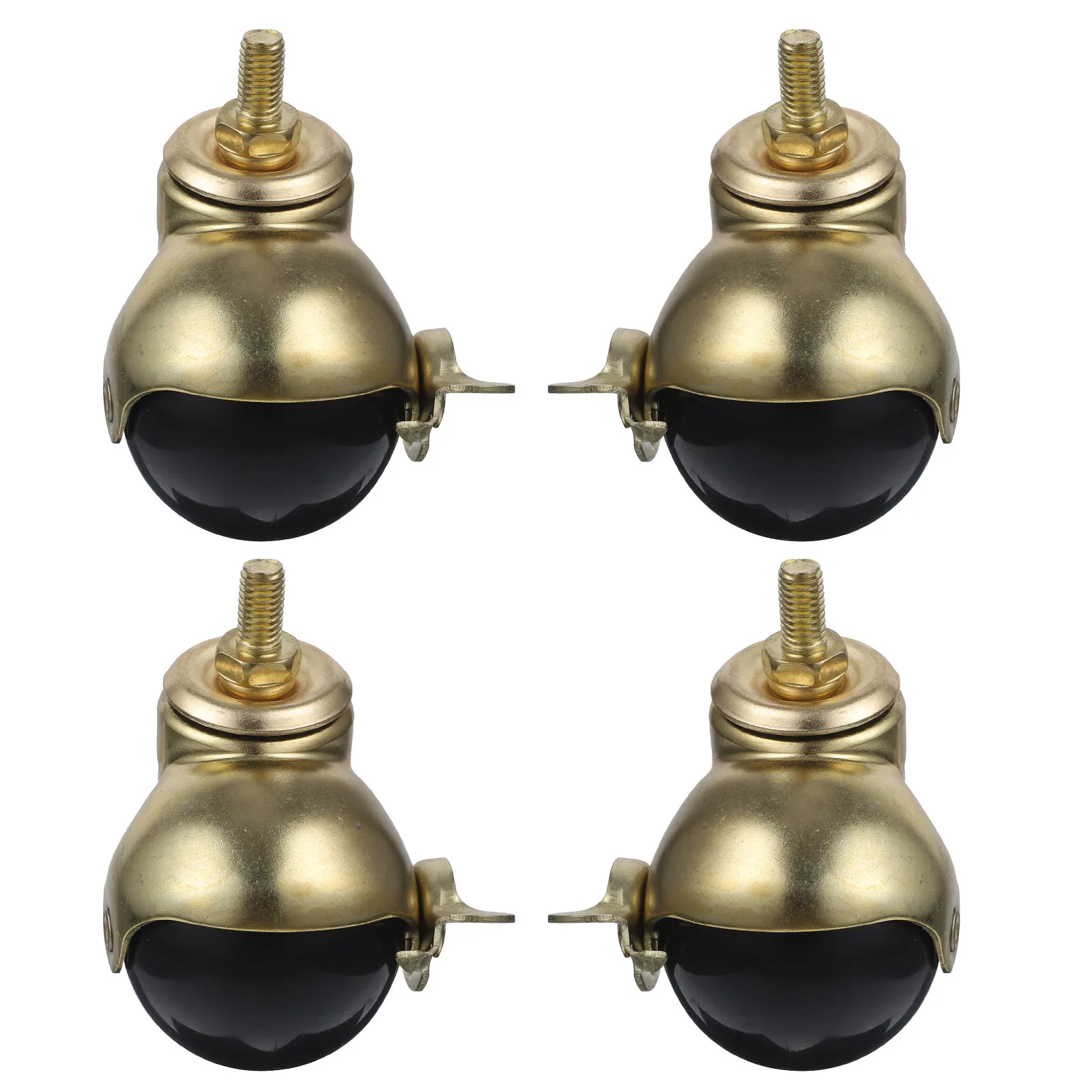 4Pcs Electroplated Gold Caster Wheels Furniture Legs Multi-Function Office Supplies Smooth Swivel Casters for Furniture