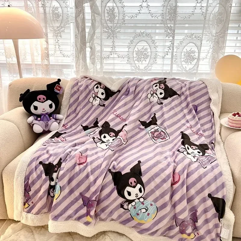 Disney Stitch Milk Velvet Flannel Children Adult Blanket Cartoon Cute Plush Air Conditioning Nap Blanket Quilt Soft Shawl Gift