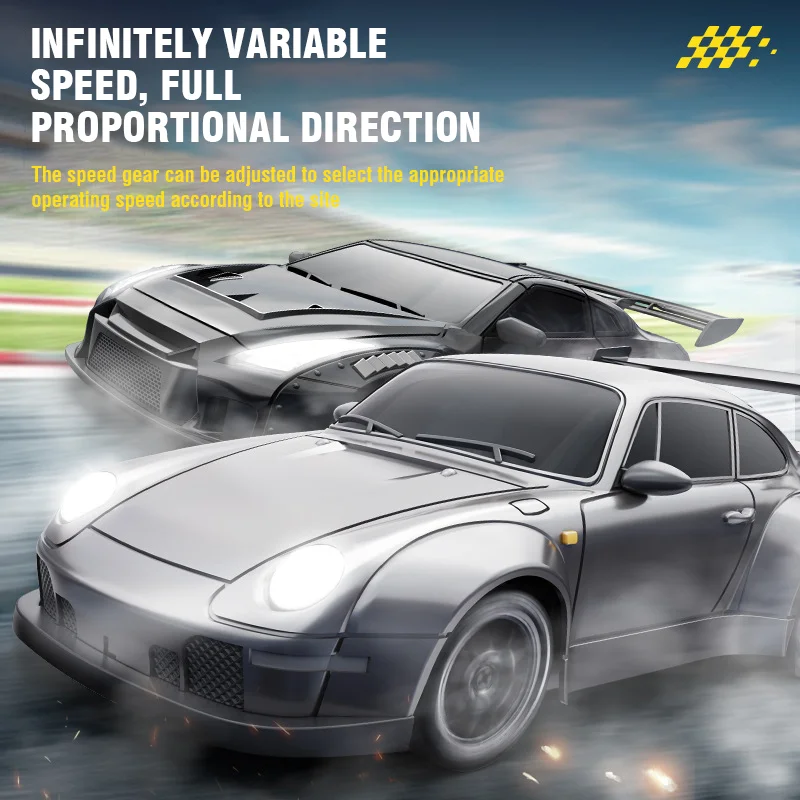 

1/24 RC High Speed Drift Car 15km/h Full-scale Dual Motor Remote Control 4WD Lightis Vehicle Multiplayer Competition Kids Toys