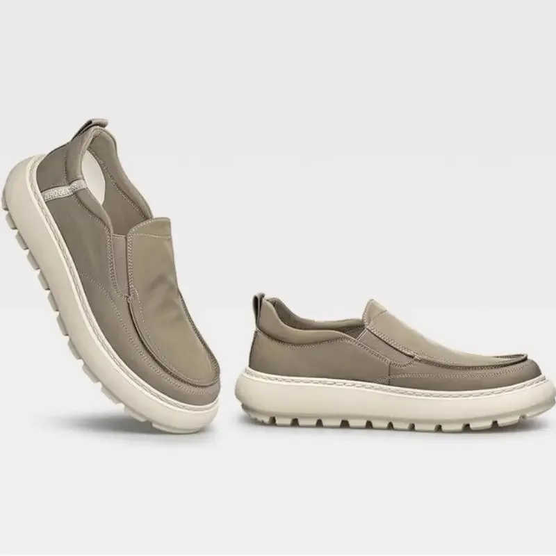 Men's Classic Retro Casual Shoe Cover Work Office Flat Shoes One Step Stepping Walking Shoes Daily Walking Driving Canvas Shoe