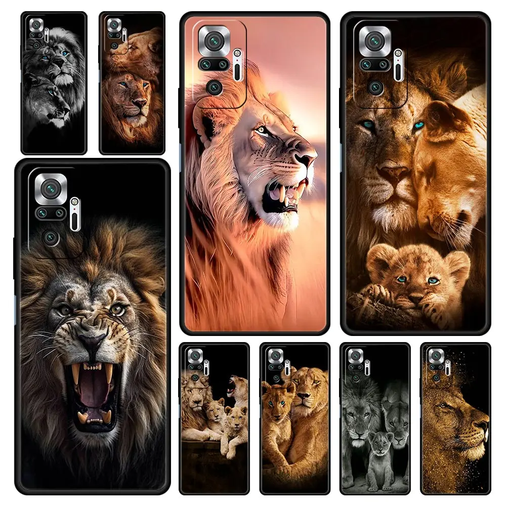 

Phone Case Cover for Redmi 14C 13C Note 15 14 13 12 10 11 Pro Plus K40 4G 5G Shockproof Soft TPU Shell Lion Alpha Male Cub Capas