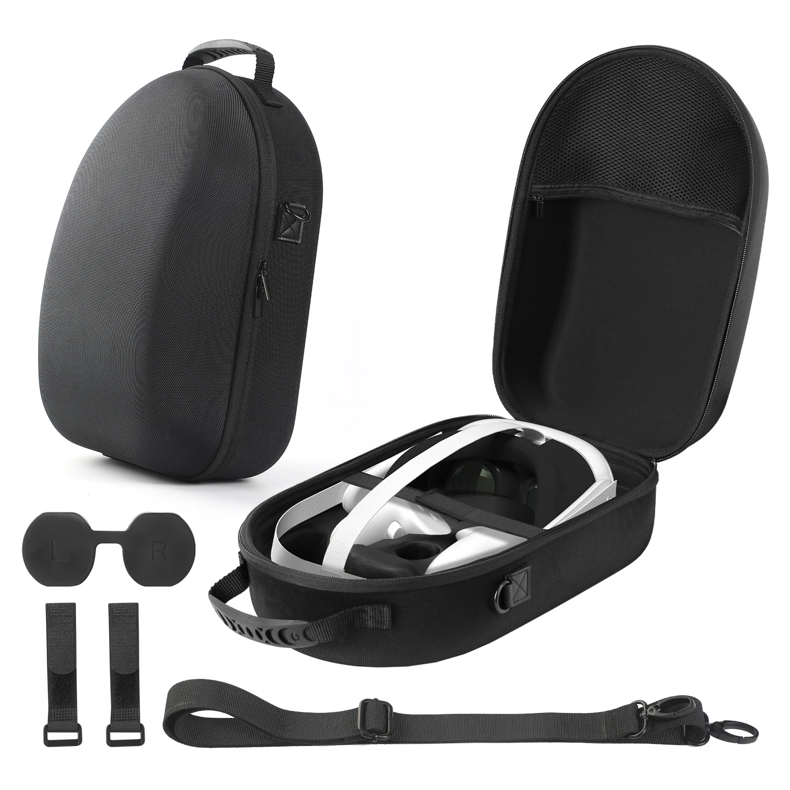 Saco de armazenamento portátil len capa anti-risco duro carry bag laços de cabo com alça de ombro para meta quest 3 vr fone de ouvido controlador