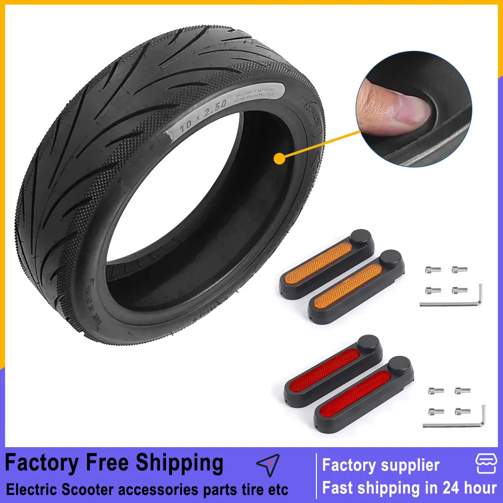 

10x2.5 Jelly Tire with Wheel Cover Protect Shell for Segway Ninebot F2 F2Plus F2Pro F30D F40D Electric Scooter Tubeless Tire