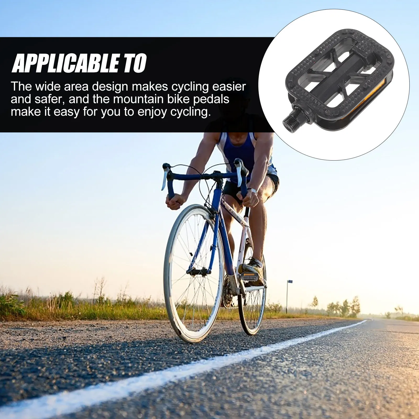 1 Pair Bicycle Pedals Anti-Skid Bike Pedals Replaceable For Road Mountain Bike Outdoor Cycling Lightweight Sealed Bearing