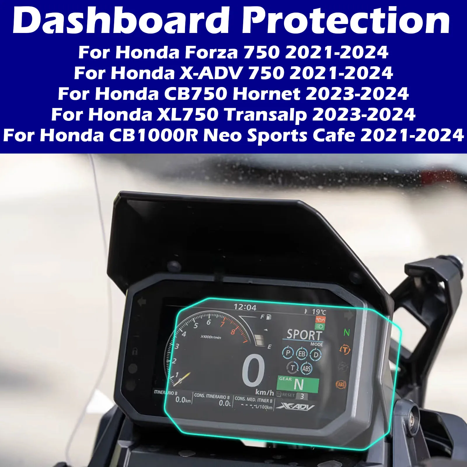 Para Honda XADV-750 XADV 750 CB750 Forza750 2021-2024 película de instrumentos de motocicleta protección de tablero de pantalla de grupo de arañazos