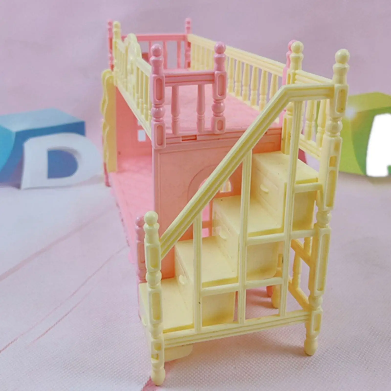 Plastic Dollhouse Miniature Bunk Bed Miniature Loft Beds Accessories Model