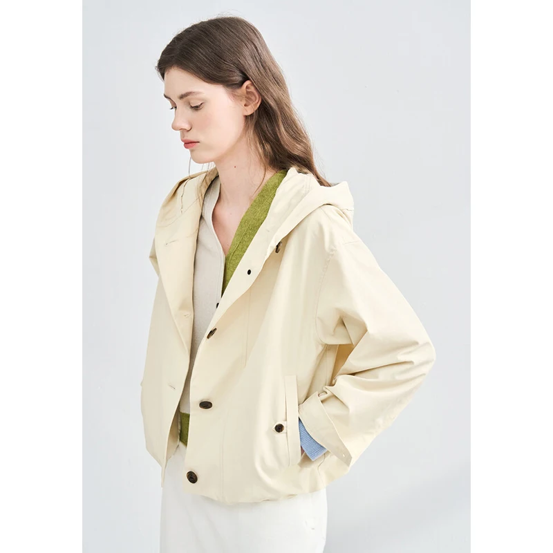 

Повседневная женская куртка MICOAT с капюшоном, свободного кроя, для весенних прогулок, с завязками на плечах и длинными рукавами